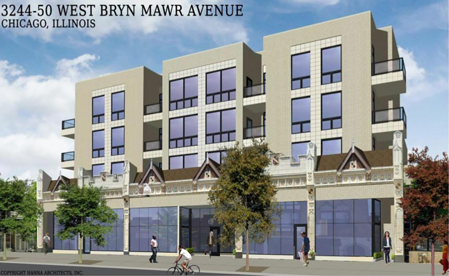 3244 W Bryn Mawr Avenue. Rendering by Hanna Architects