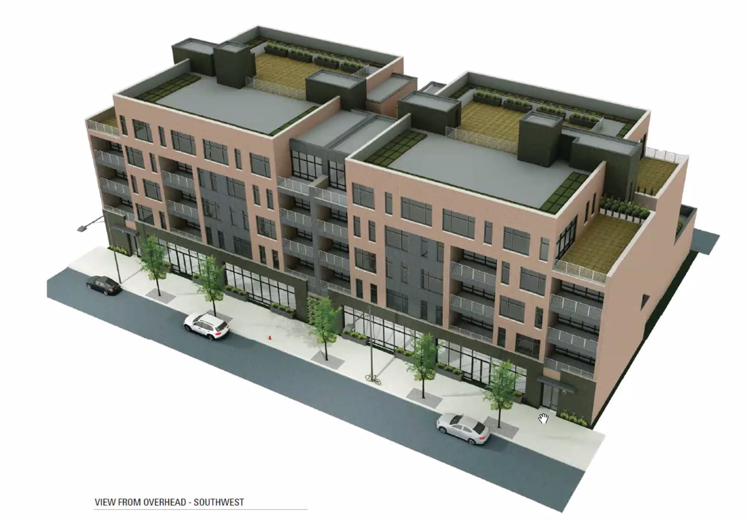 Aerial View of 1317 N Western Avenue. Rendering by Johnathan Splitt Architects