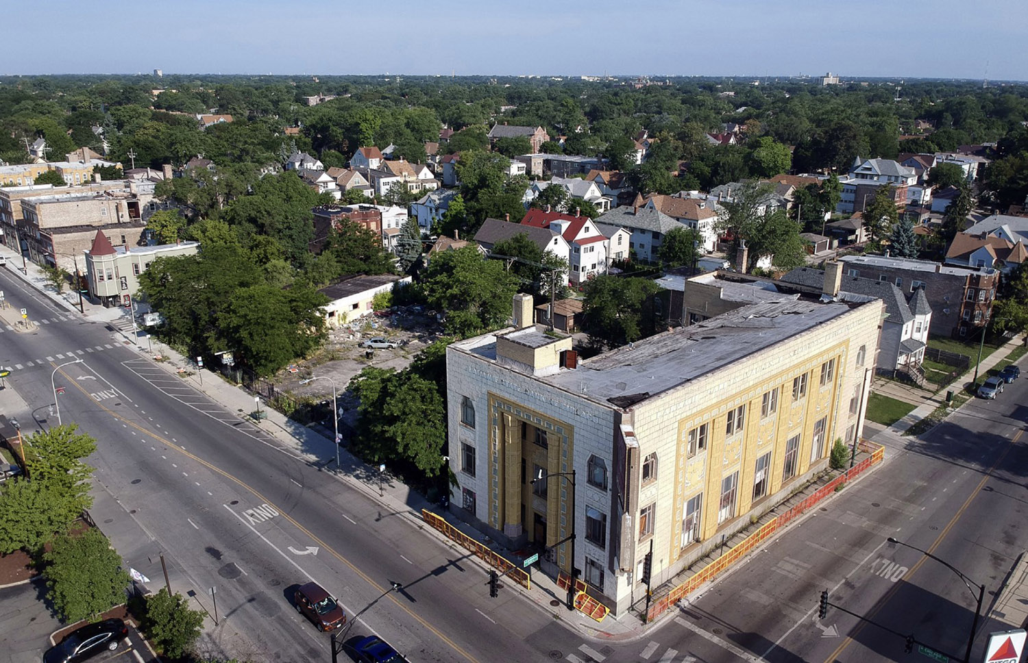 Aerial View of Laramie State Bank Austin RFP Site. Image by City of Chicago