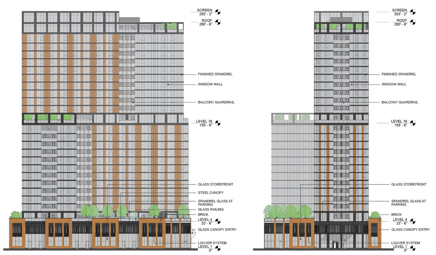 Elevations for 160 N Elizabeth Street. Drawing by Thomas Roszak Architecture