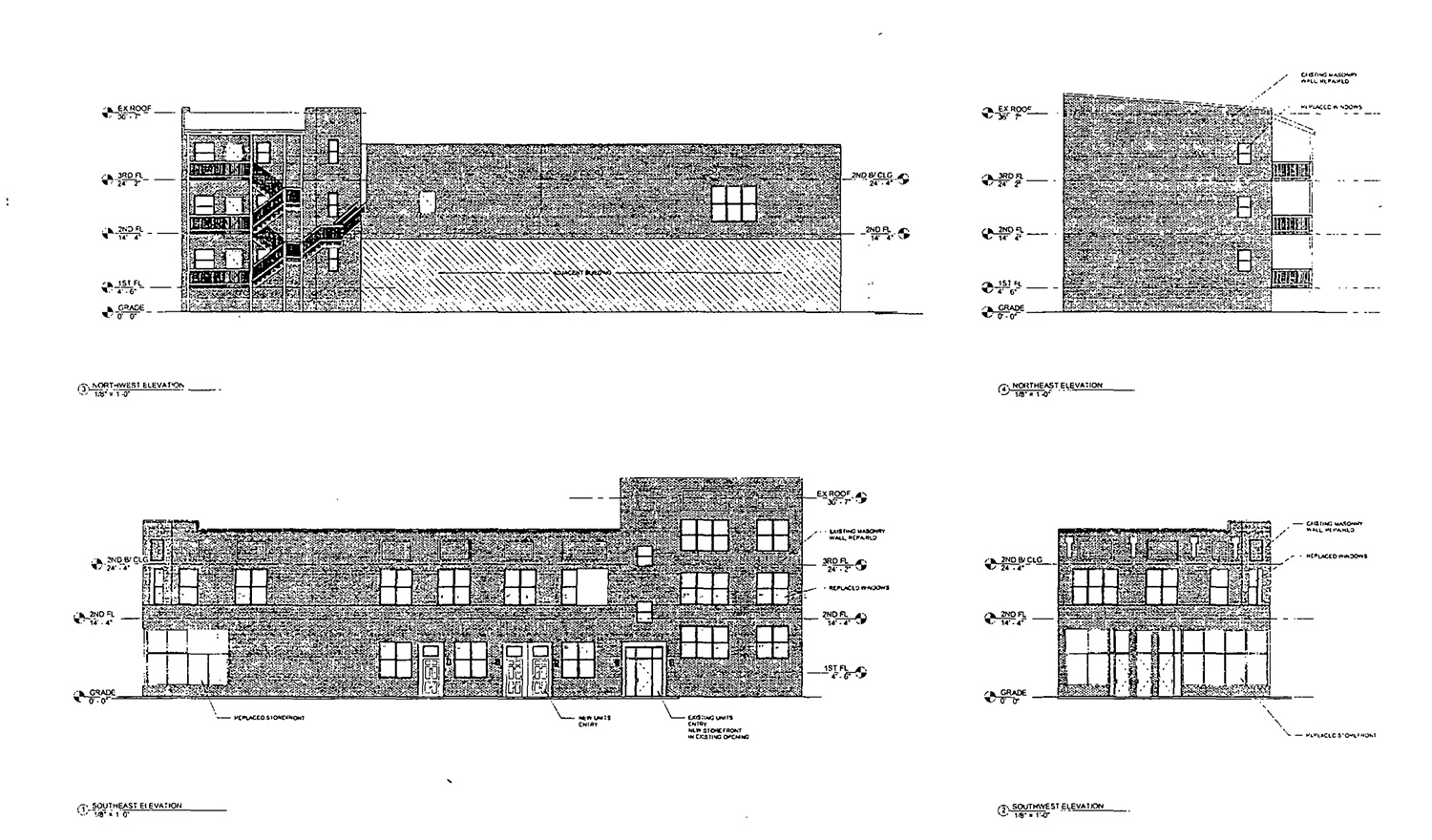 Elevations of 2901 N Milwaukee Avenue. Drawings by Tri Homes Today