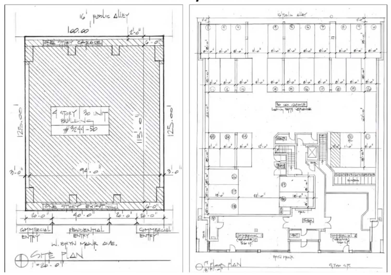 Floor Plans for 3244 W Bryn Mawr Avenue. Drawing by Hanna Architects