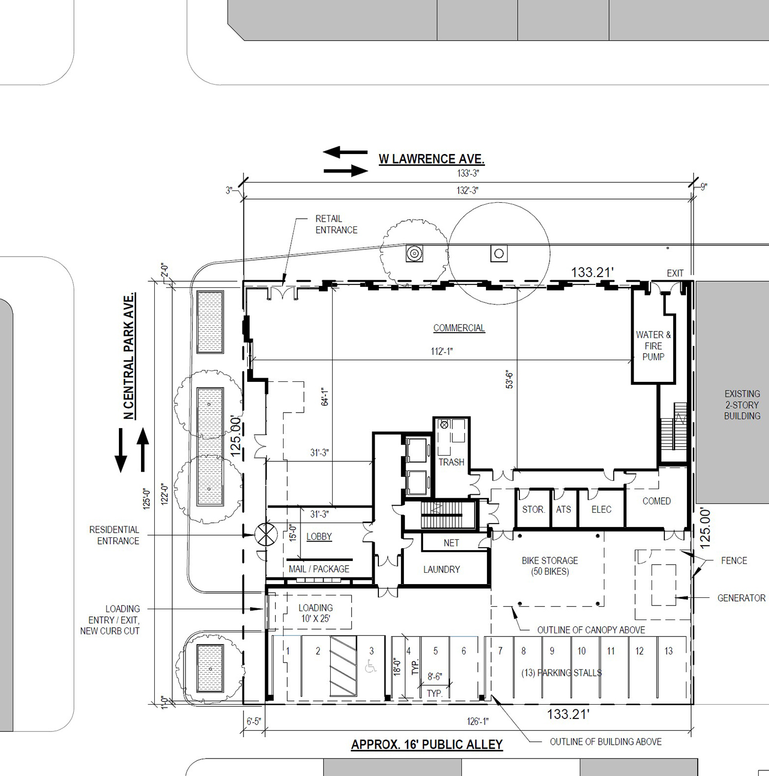 Ground Floor Plan for 3557 W Lawrence Avenue. Drawing by Skender