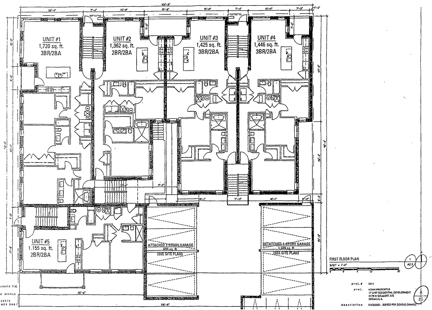 Ground Floor Plan for 4177 W Belmont Avenue. Drawing by Jonathan Splitt Architects