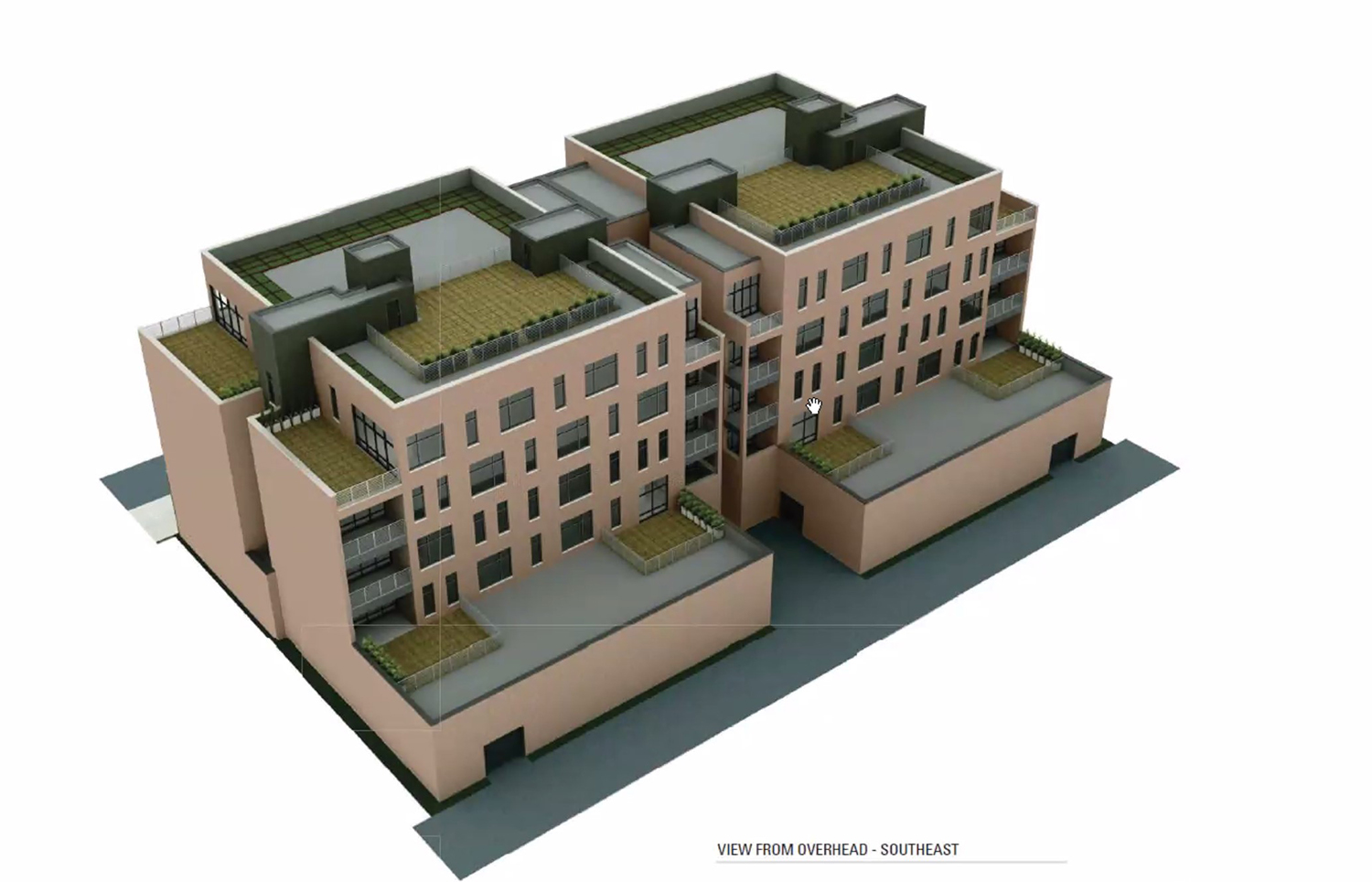 Rear Aerial View of 1317 N Western Avenue. Rendering by Johnathan Splitt Architects