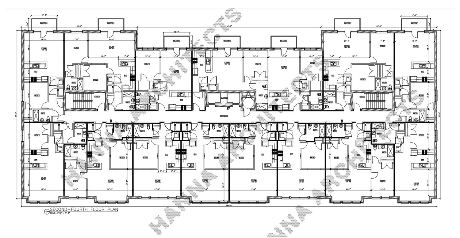 Residential Floor Plan for 5950 N Sheridan Road. Drawing by Hanna Architects