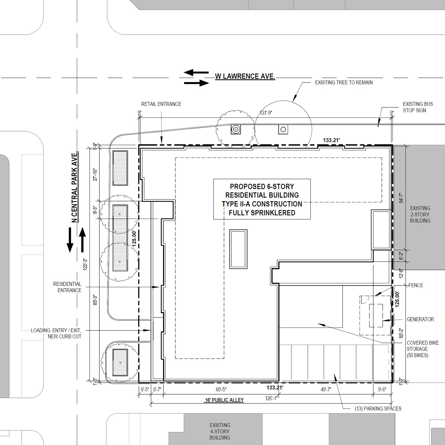 Site Plan for 3557 W Lawrence Avenue. Drawing by Skender