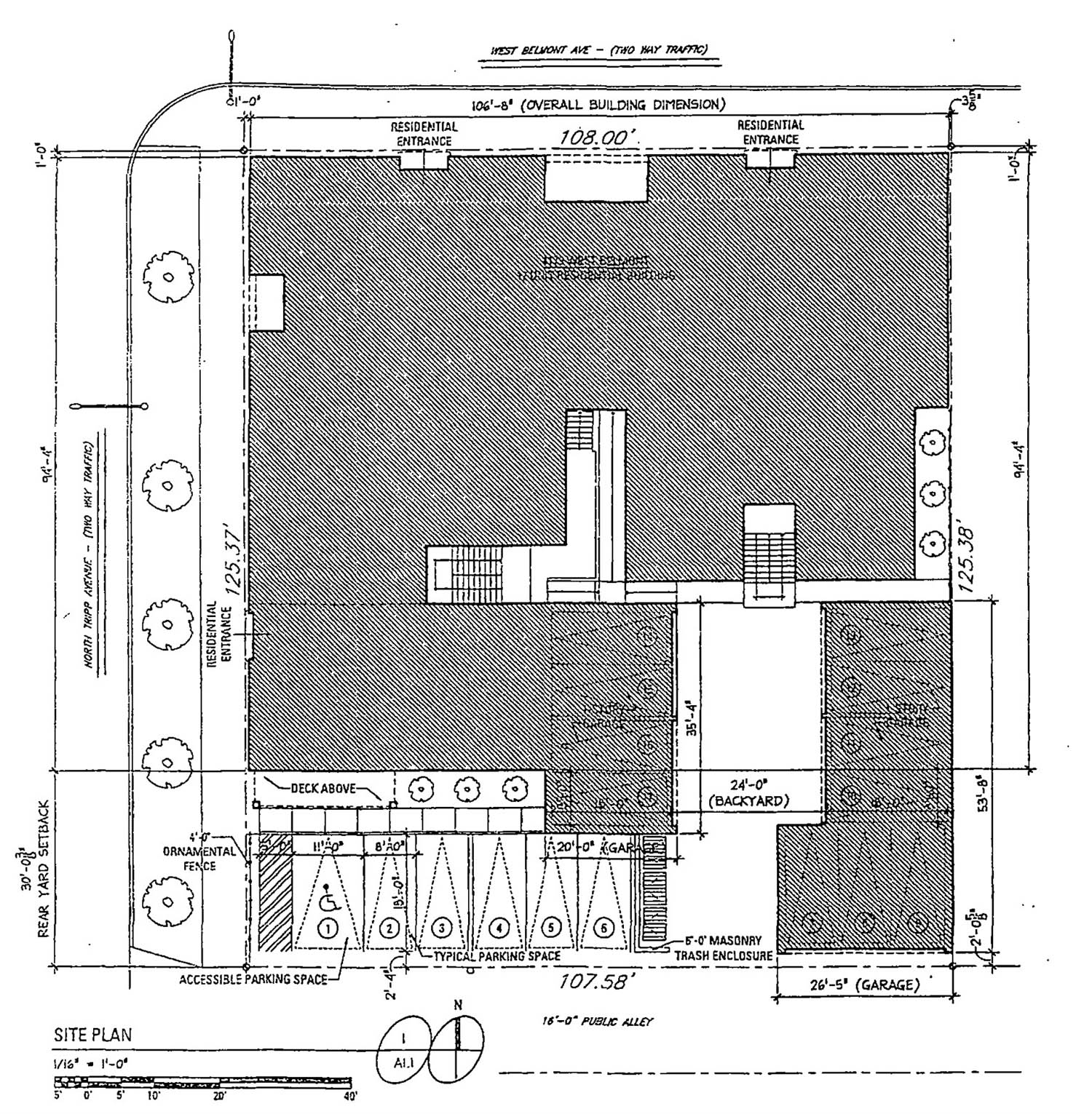 Site Plan for 4179 W Belmont Avenue. Drawing by Johnathan Splitt Architects