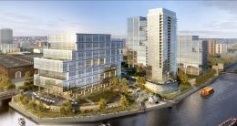 700 at the River District. Rendering by Goettsch Partners