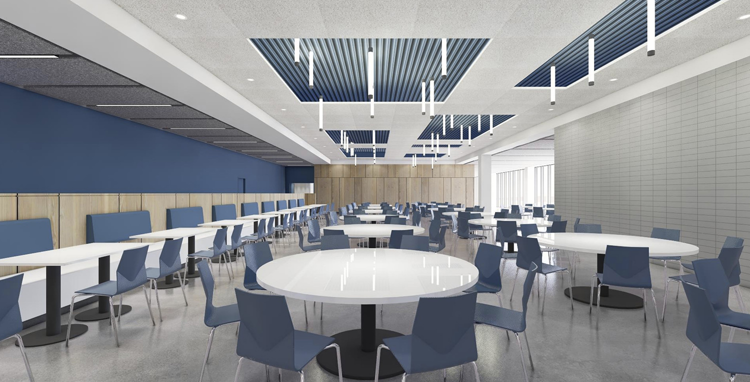 Cafeteria at Chicago Hope Academy at 731 S Washtenaw Avenue. Rendering by Team A