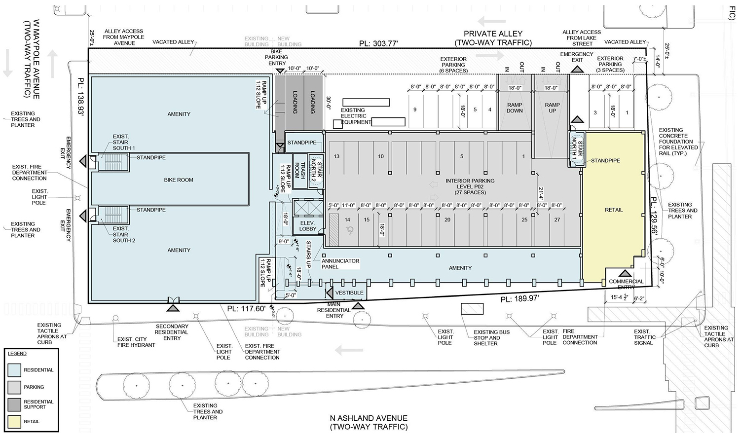 Ground Floor Plan for 140 N Ashland Avenue. Drawing by Brininstool + Lynch