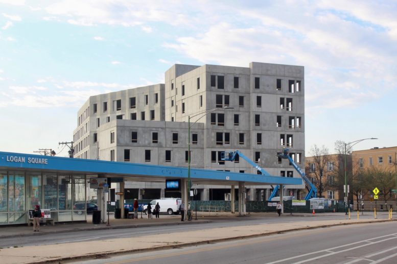 Exterior Walls Complete for Emmett Street Apartments in Logan Square