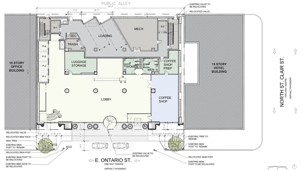Site Plan for 150 E Ontario Street. Drawing by Lucien LaGrange Studio