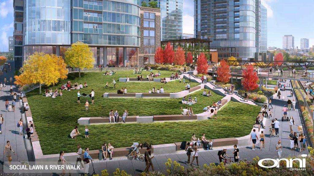 Social Lawn at Halsted Point. Rendering by Hartshorne Plunkard Architecture