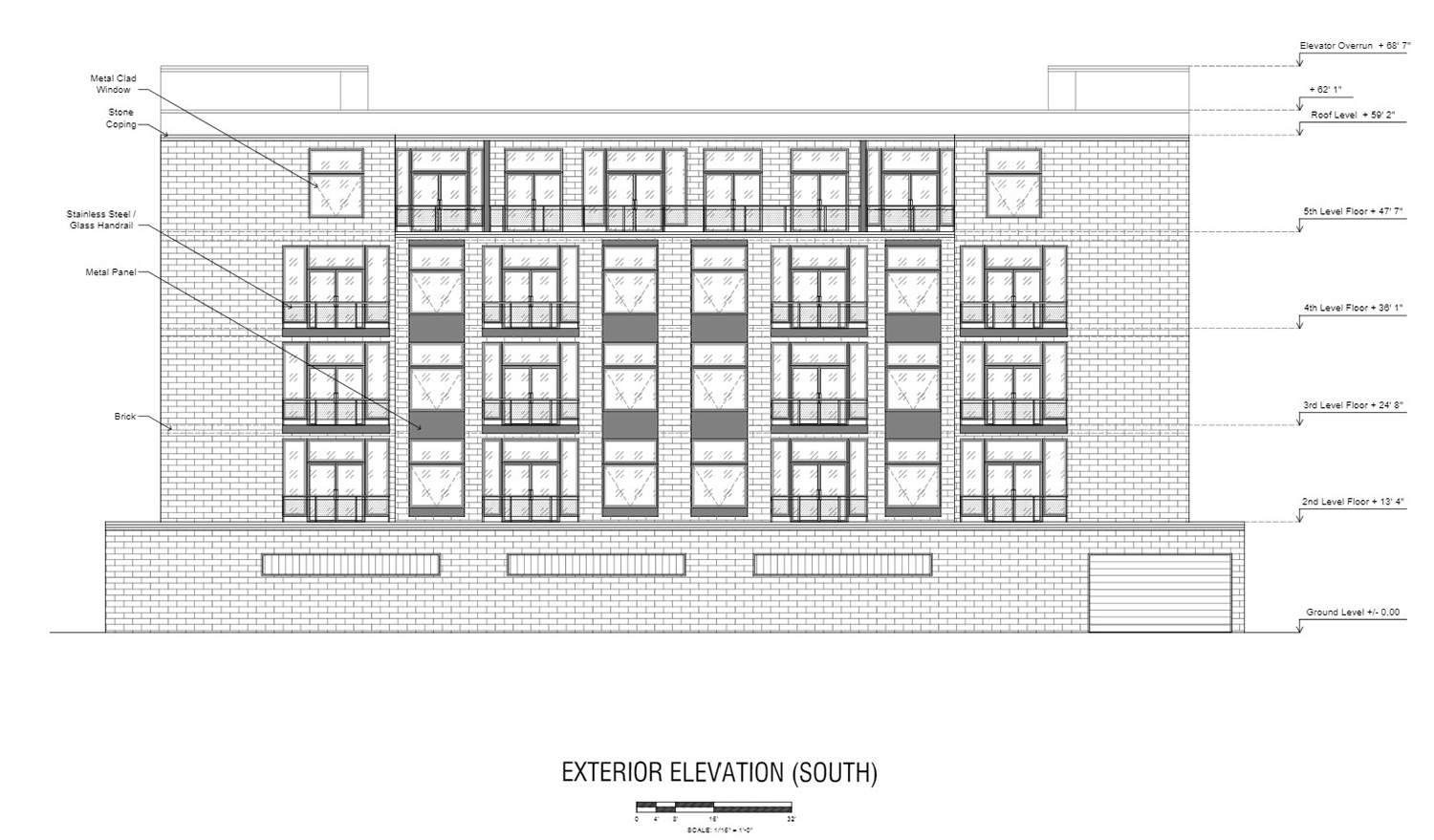 South Elevation for 2907 W Irving Park Road. Drawing by CAMACC Architecture