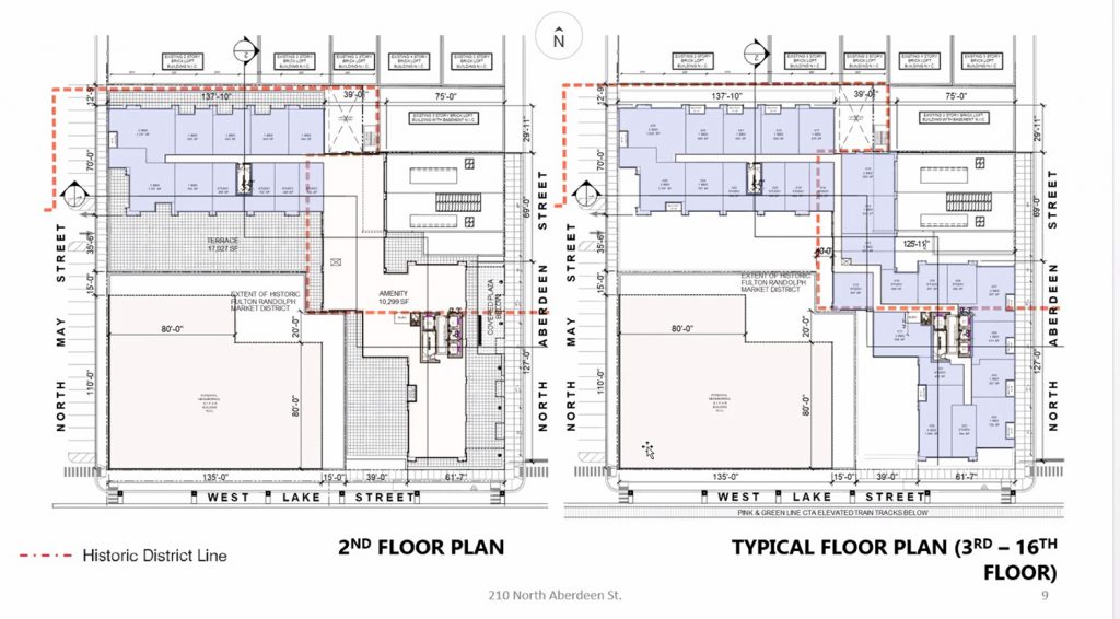 Floor Plans for 210 N Aberdeen Street. Drawing by NORR