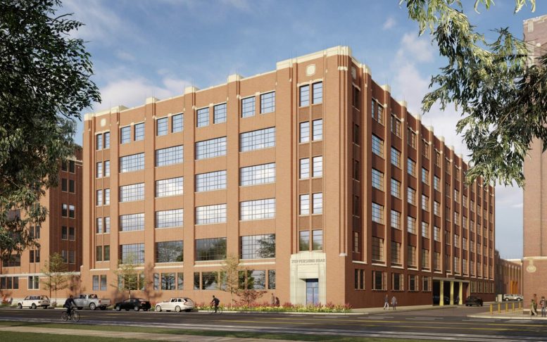 Parkview Lofts and Commerce at 2139-2159 W Pershing Road. Rendering by FitzGerald Associates