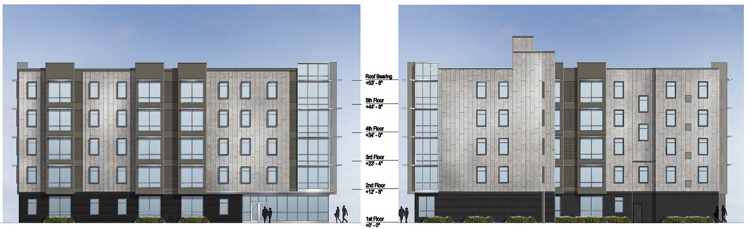 South and North Elevation for 6100 S Halsted Street. Drawing by RDL Architects and Johnson & Lee Architects