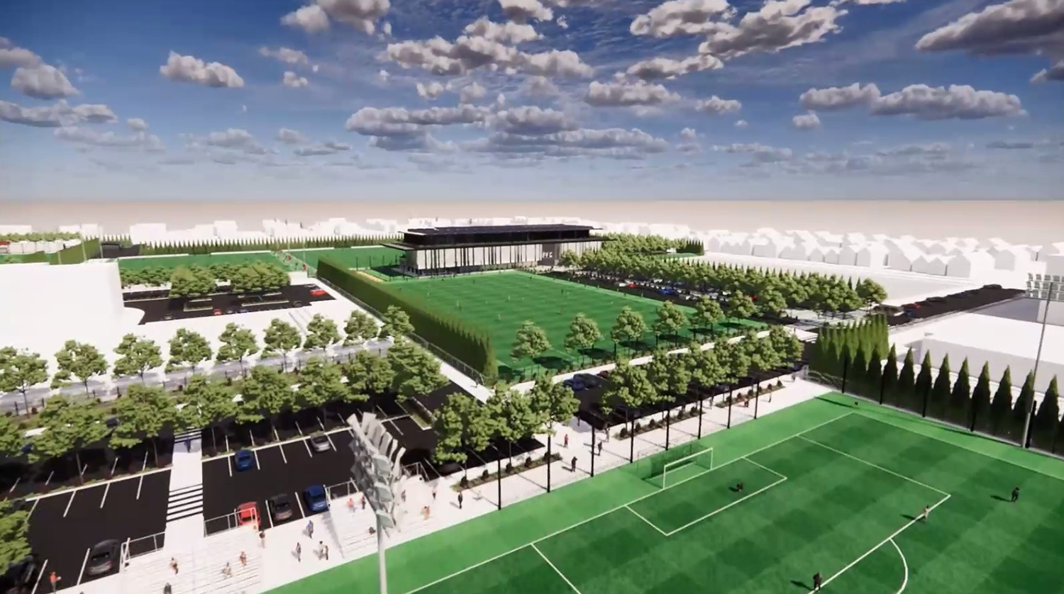 Aerial View of Chicago Fire Performance Center. Rendering by Chicago Fire FC