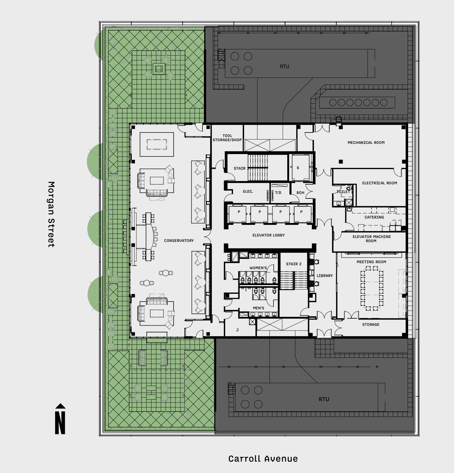 345 N Morgan Street amenity floor plan