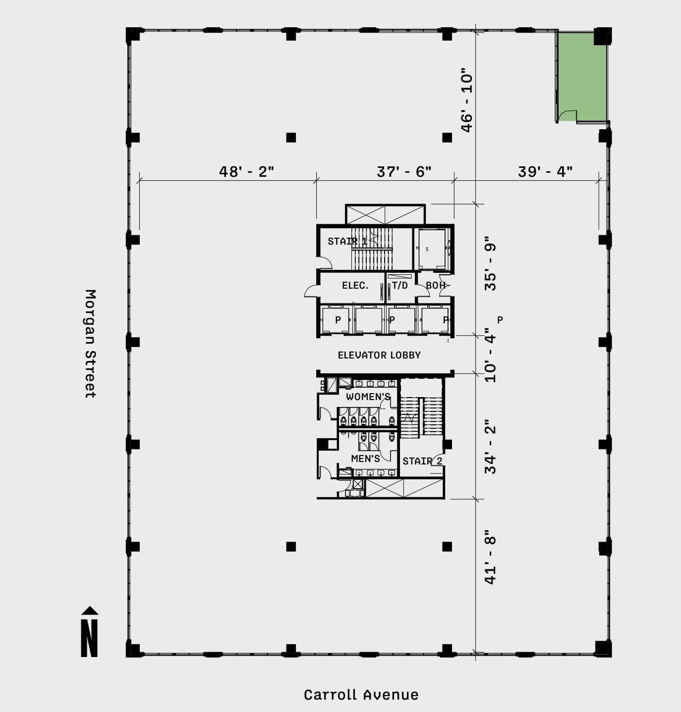 345 N Morgan Street typical office layout