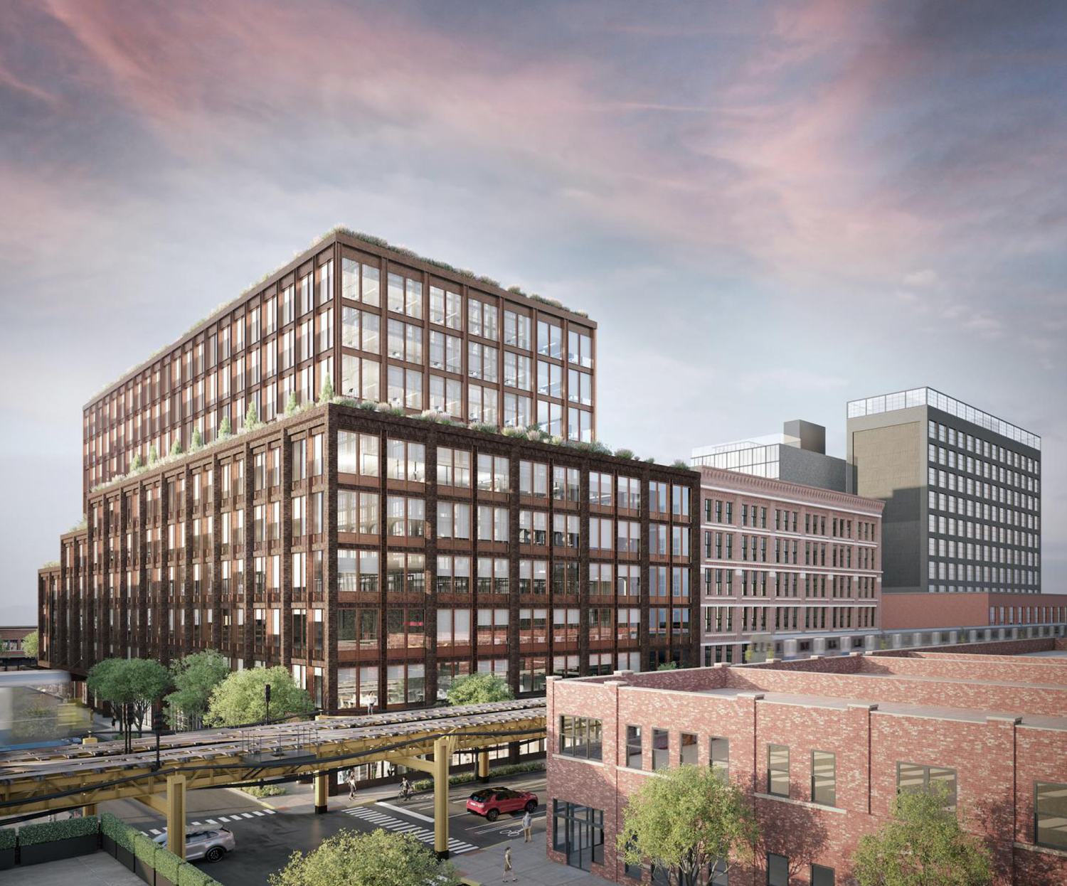 View of 919 W Fulton Market. Rendering by Morris Adjmi Architects