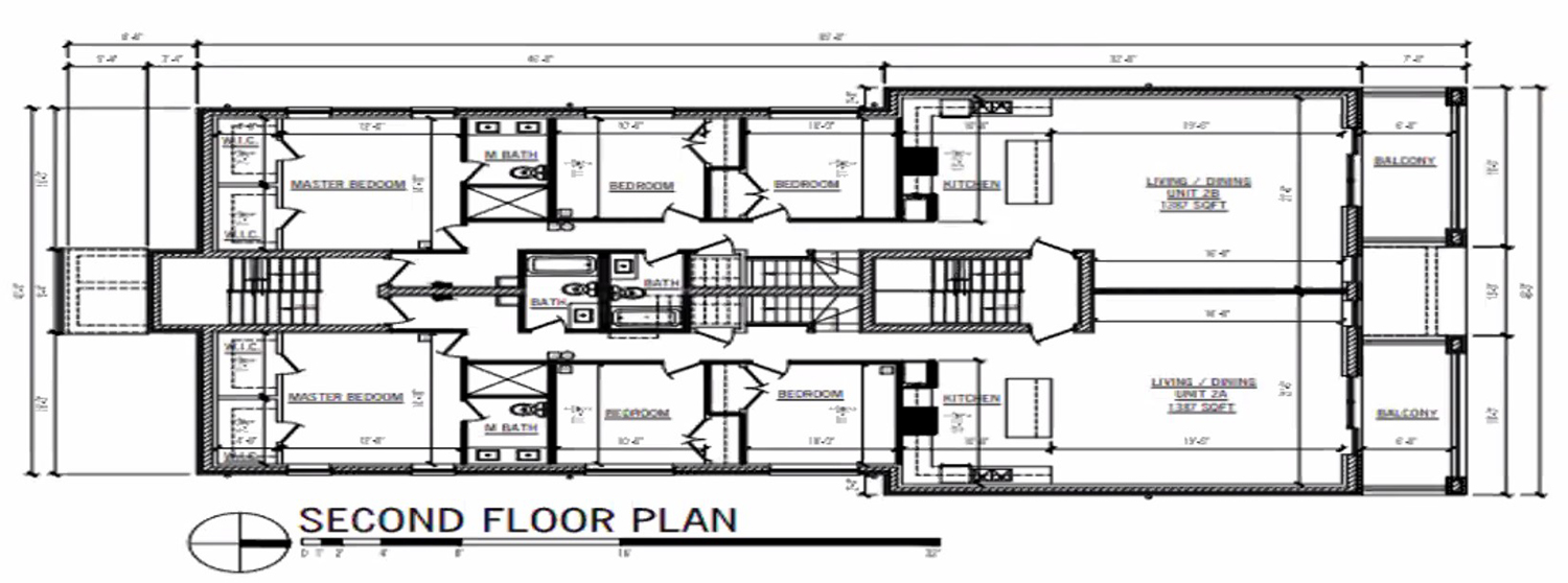 Second Floor Plan for 2913 W Belmont Avenue. Drawing by 360 Design Studio