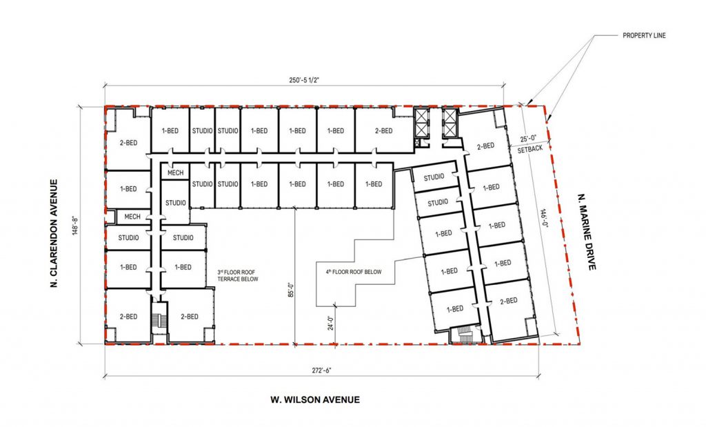 Typical Floor Plan for 4600 N Marine Drive by VDT