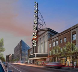 View of Congress Theater. Rendering by Woodhouse Tinucci Architects