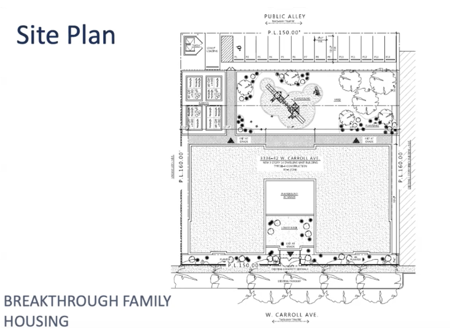 Site Plan for 3346 W Carroll Avenue. Drawing by Deconstruct Architecture