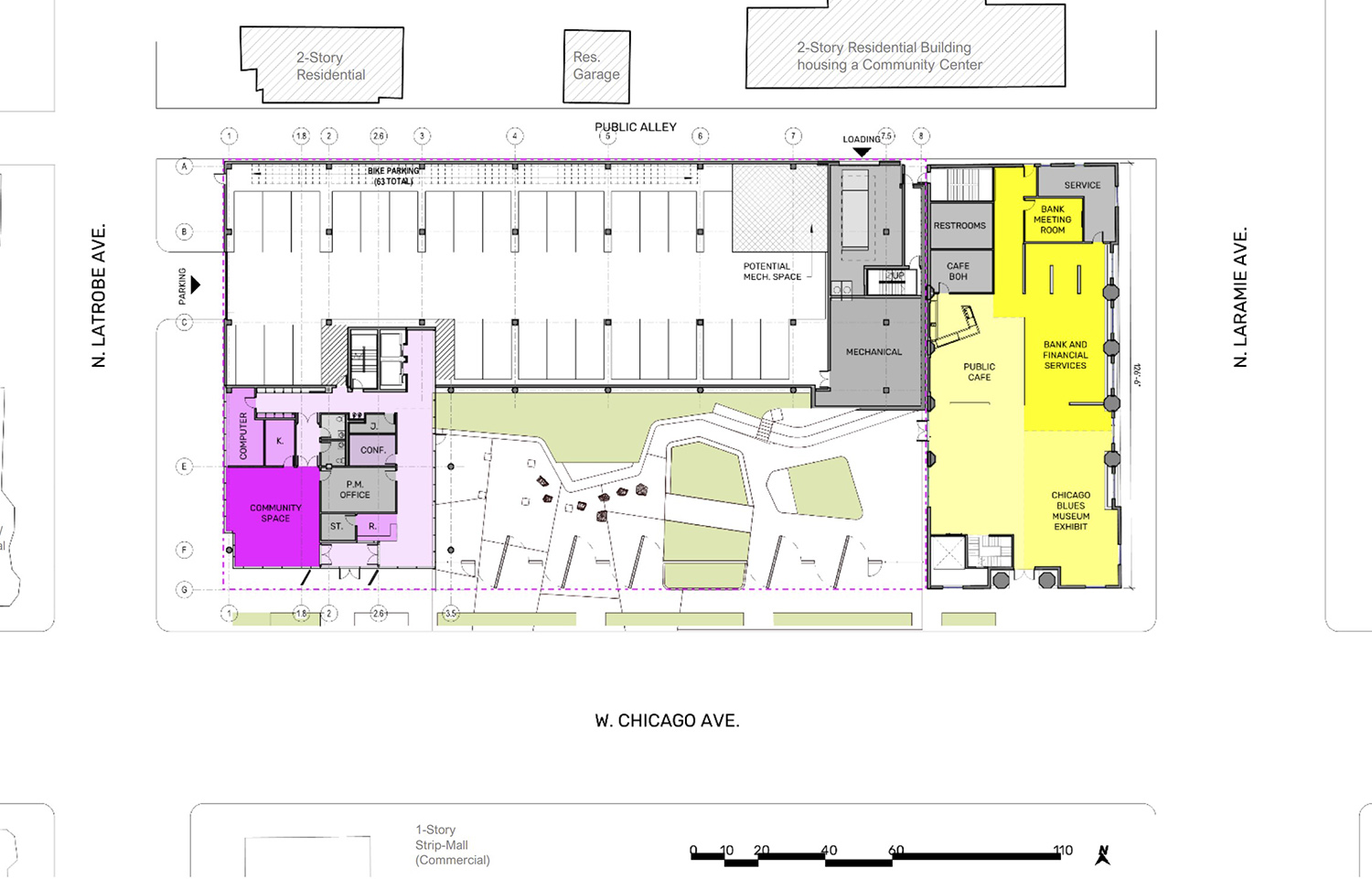 Site Plan for 5200 W Chicago Avenue. Drawing by VDT