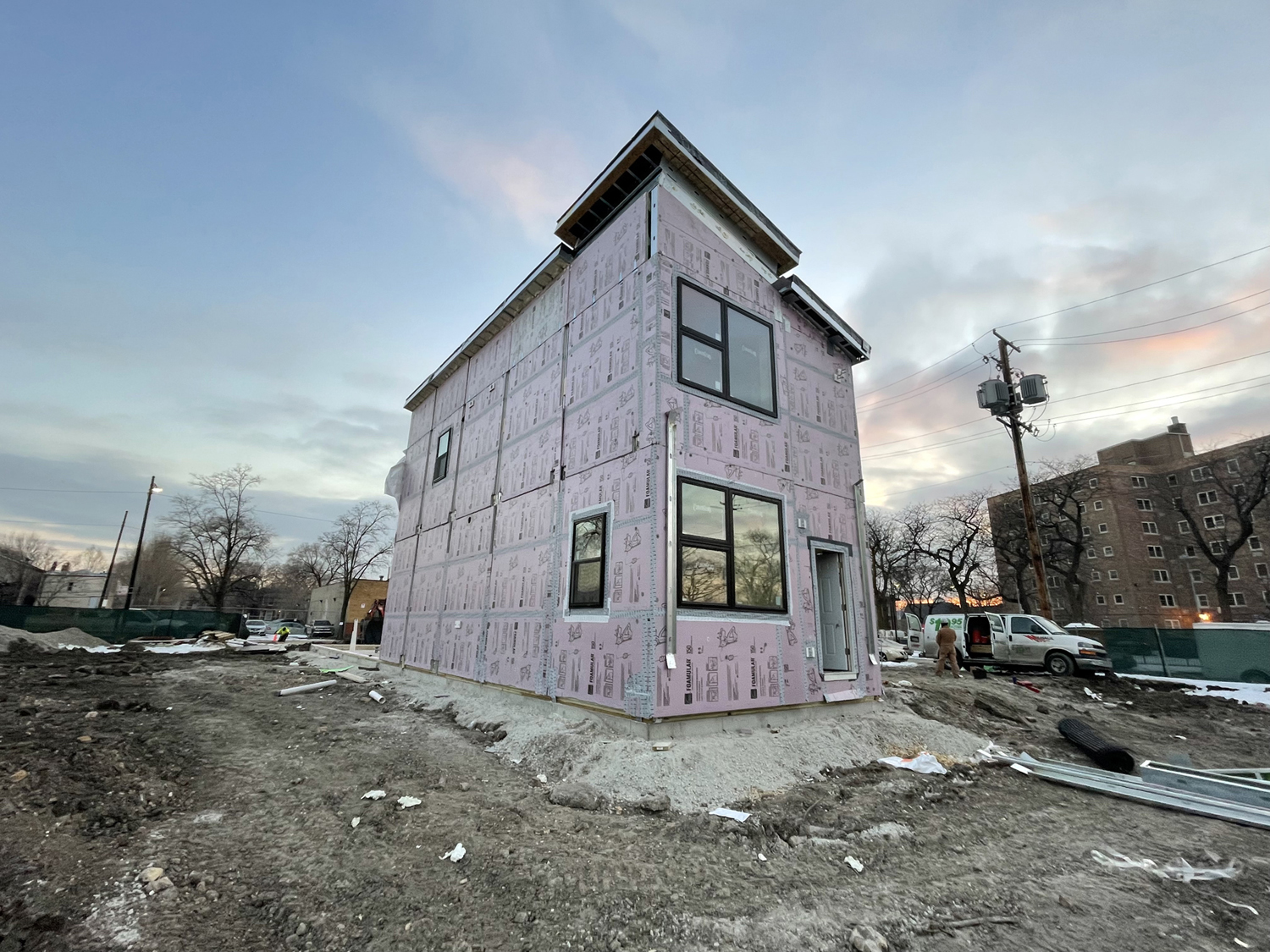 Harrison Row Townhomes modular assembly