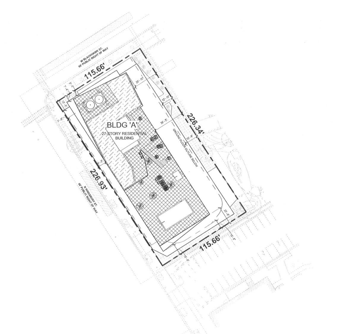 1475 N Kingsbury Street ground roof plan