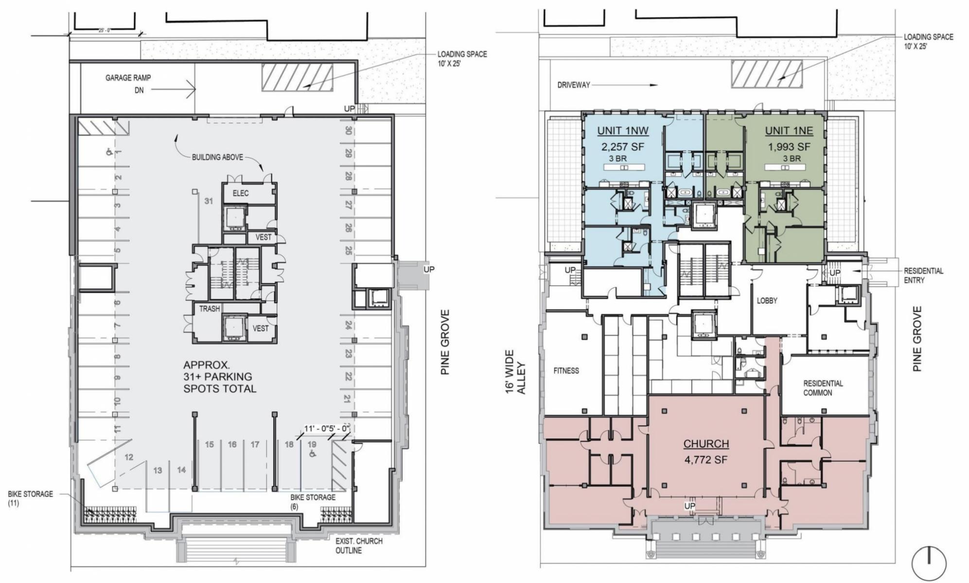 2700 N Pine Grove Avenue 1st and 2nd floor plans