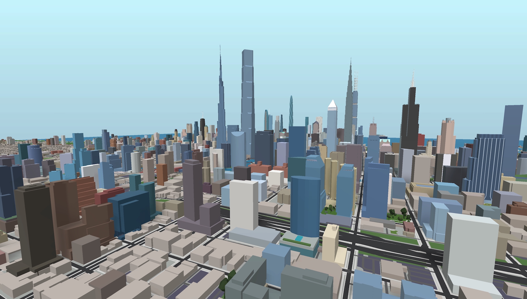 Chicago World Trade Center (Iteration #3) compared to Burj Khalifa