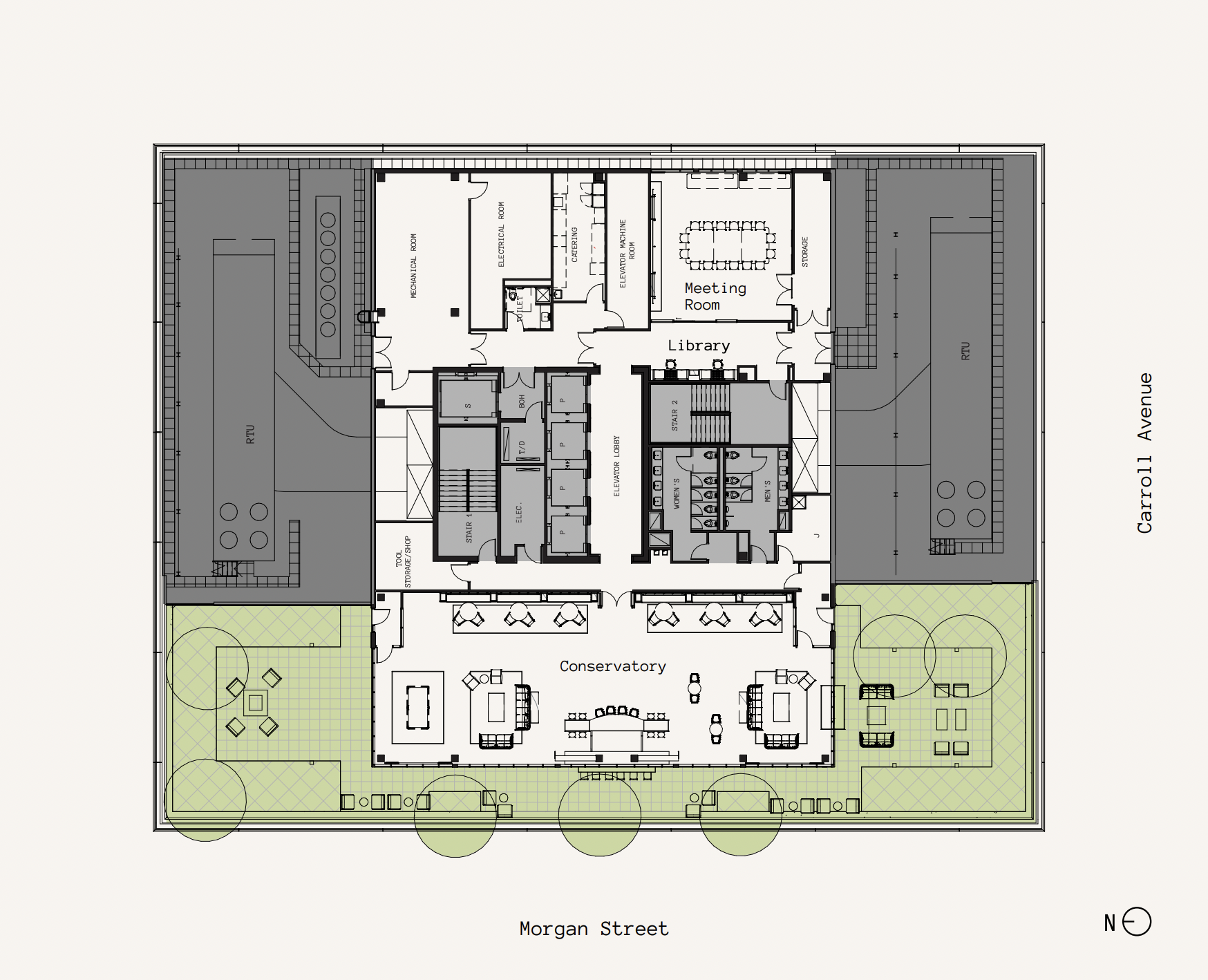 345 N Morgan Street top-floor amenity plan