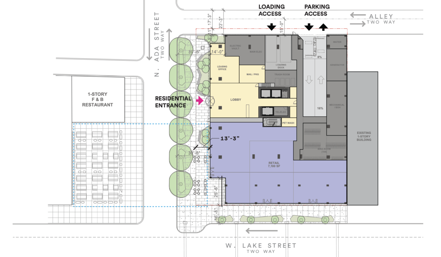 Updated Plans Revealed For Mixed-Use Tower At 1338 W Lake Street In ...