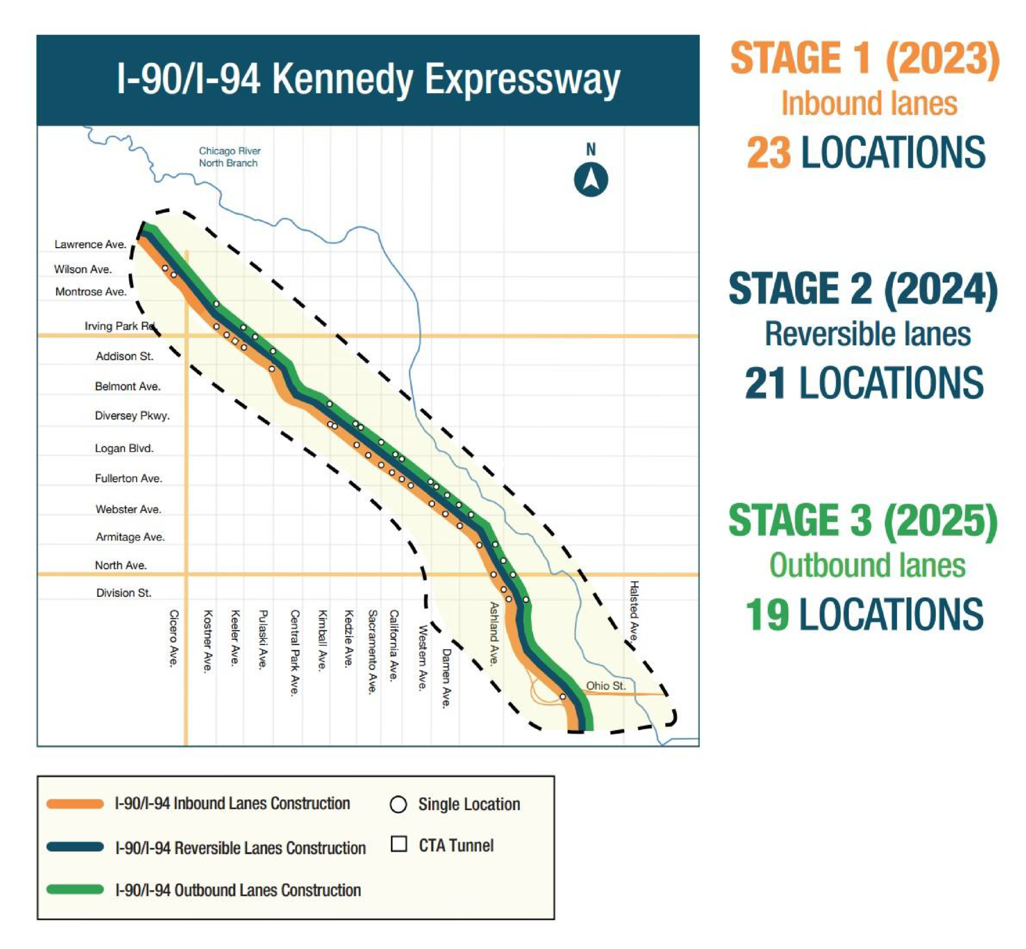 Work Begins On Kennedy Expressway Reconstruction Through 2025 Chicago