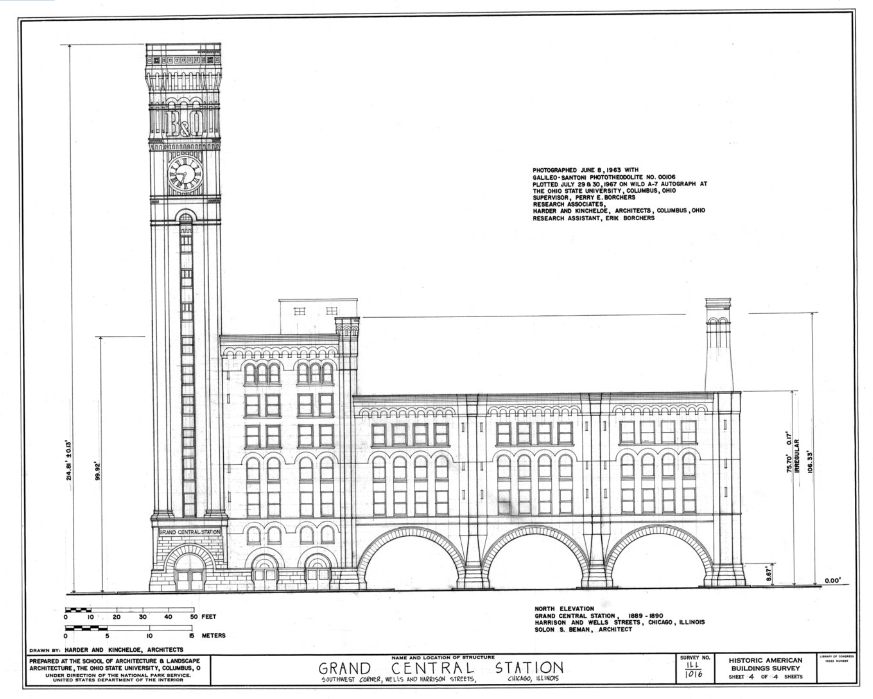Elevation of Chicago Grand Central Station