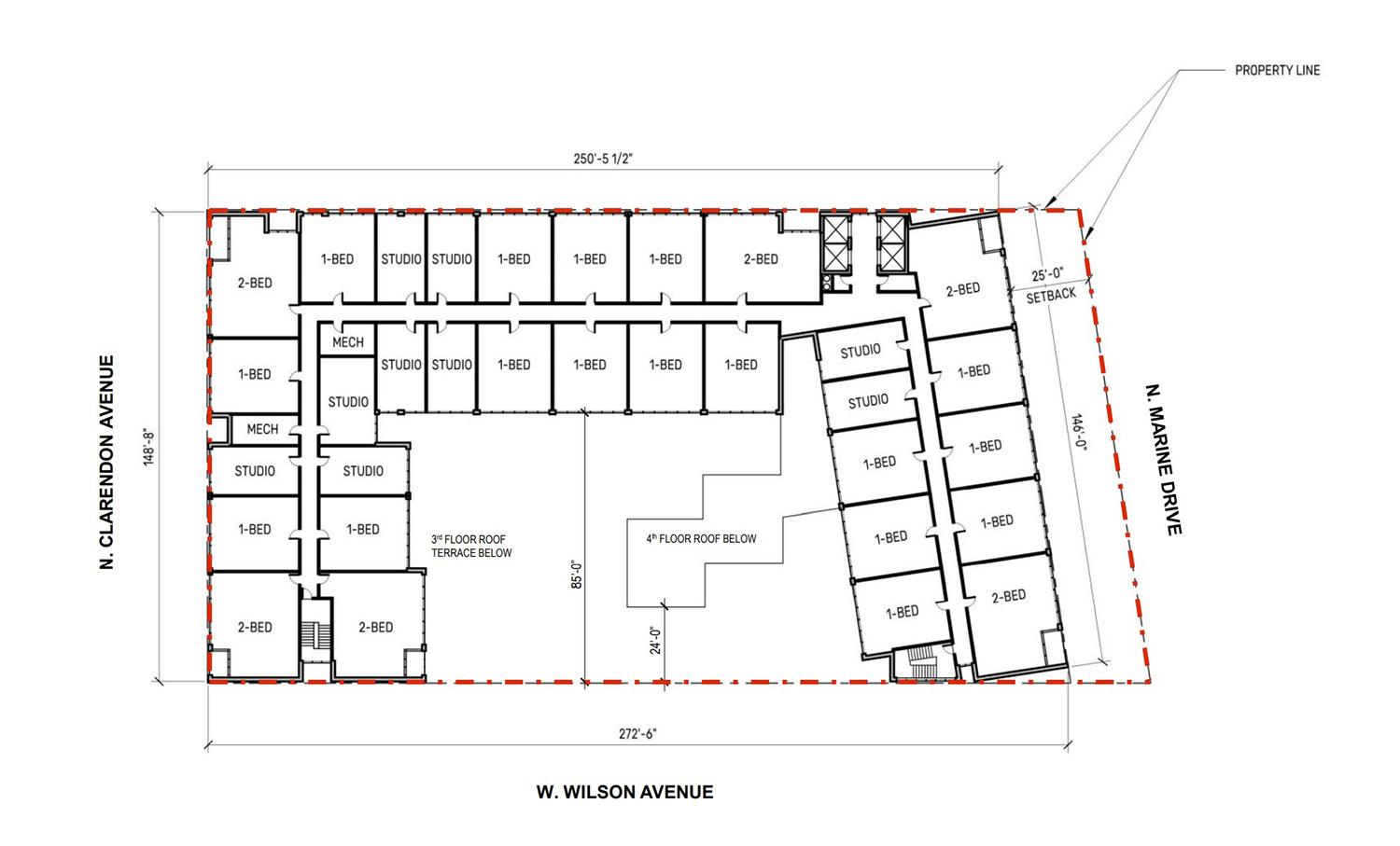 4600 N Marine Drive typical floor plan