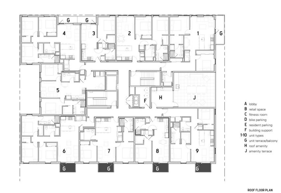 Top floor plan for The Clybourn by Level Architecture