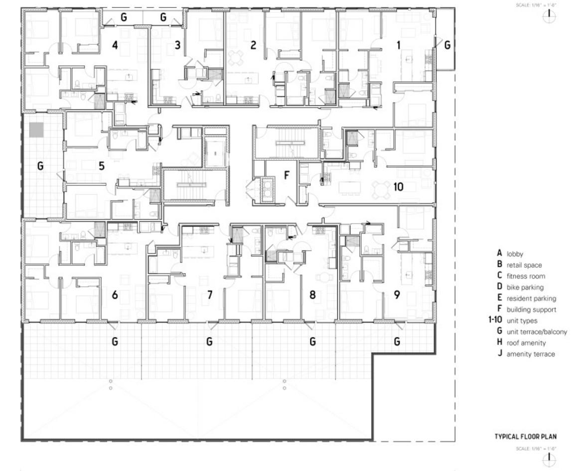 Typical floor plan for The Clybourn by Level Architecture