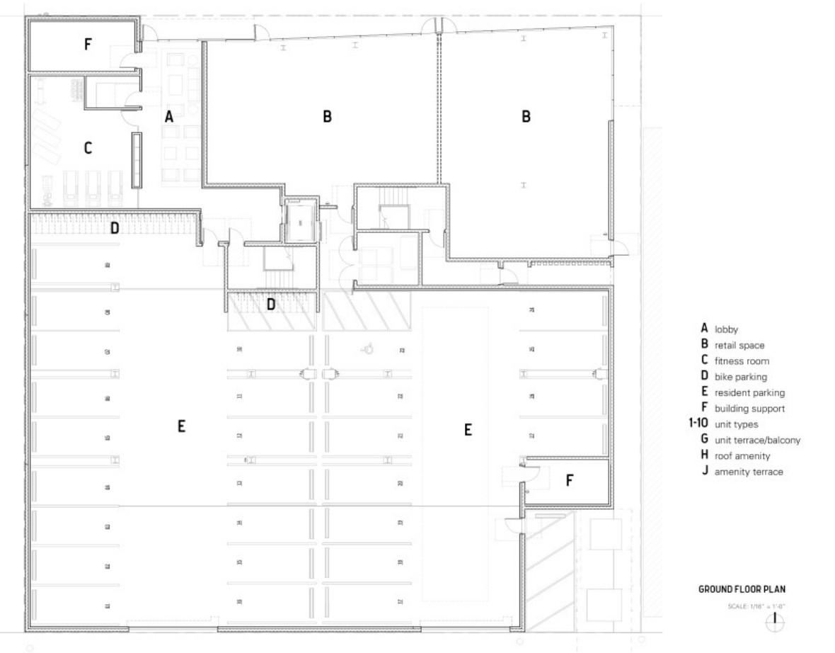 Ground floor plan for The Clybourn by Level Architecture
