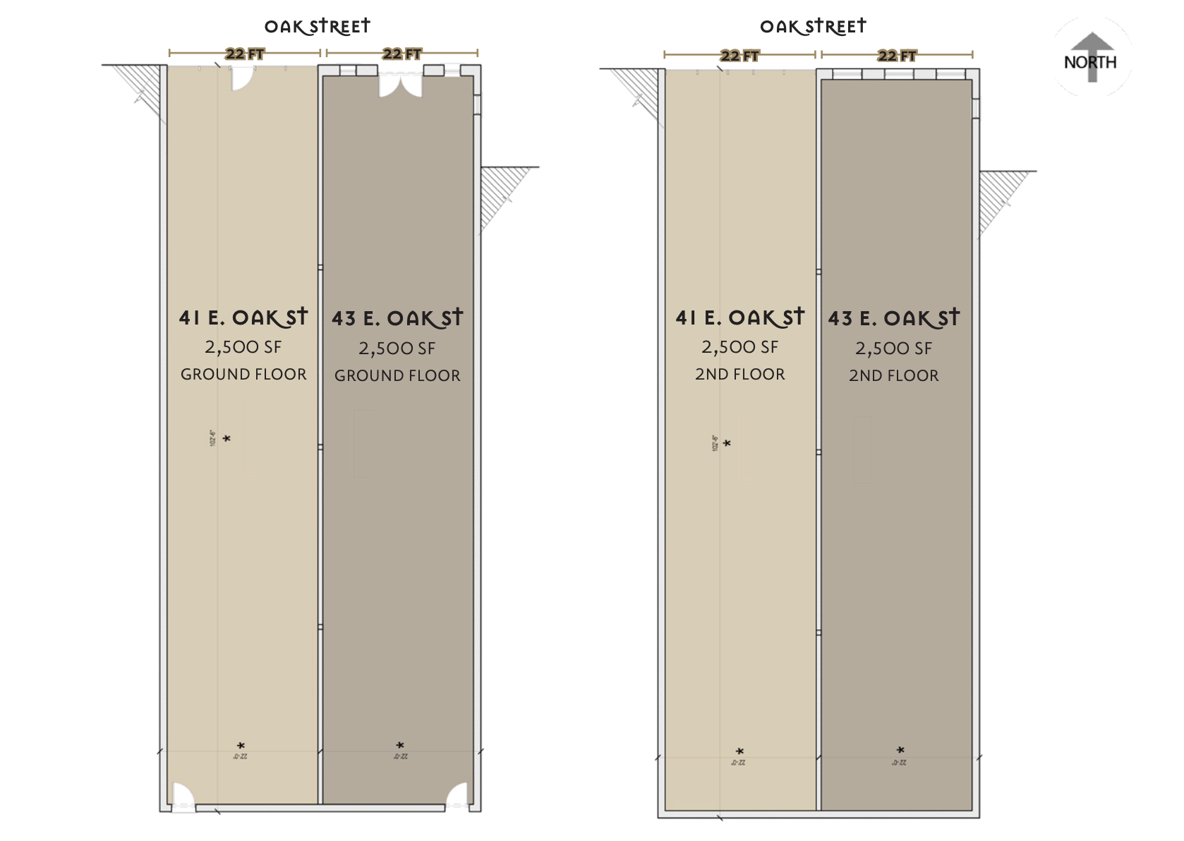 Floor plans for separate / two-tenant option
