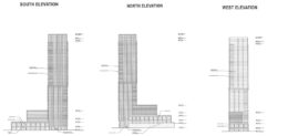 First-phase tower. Elevations by Goettsch Partners
