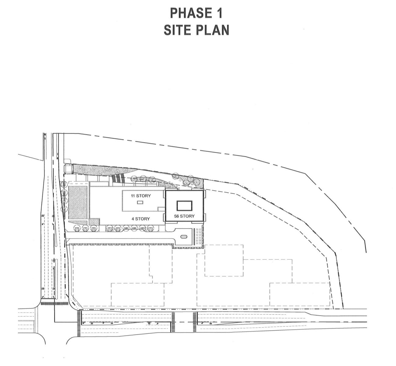 Phase one site plan by Goettsch Partners
