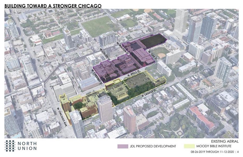 Moody Bible Campus (yellow) and North Union development by JDL (purple)