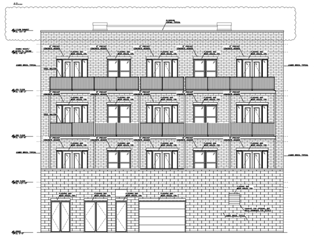 2042 W Irving Park Road. Elevation by SPACE Architects + Planners