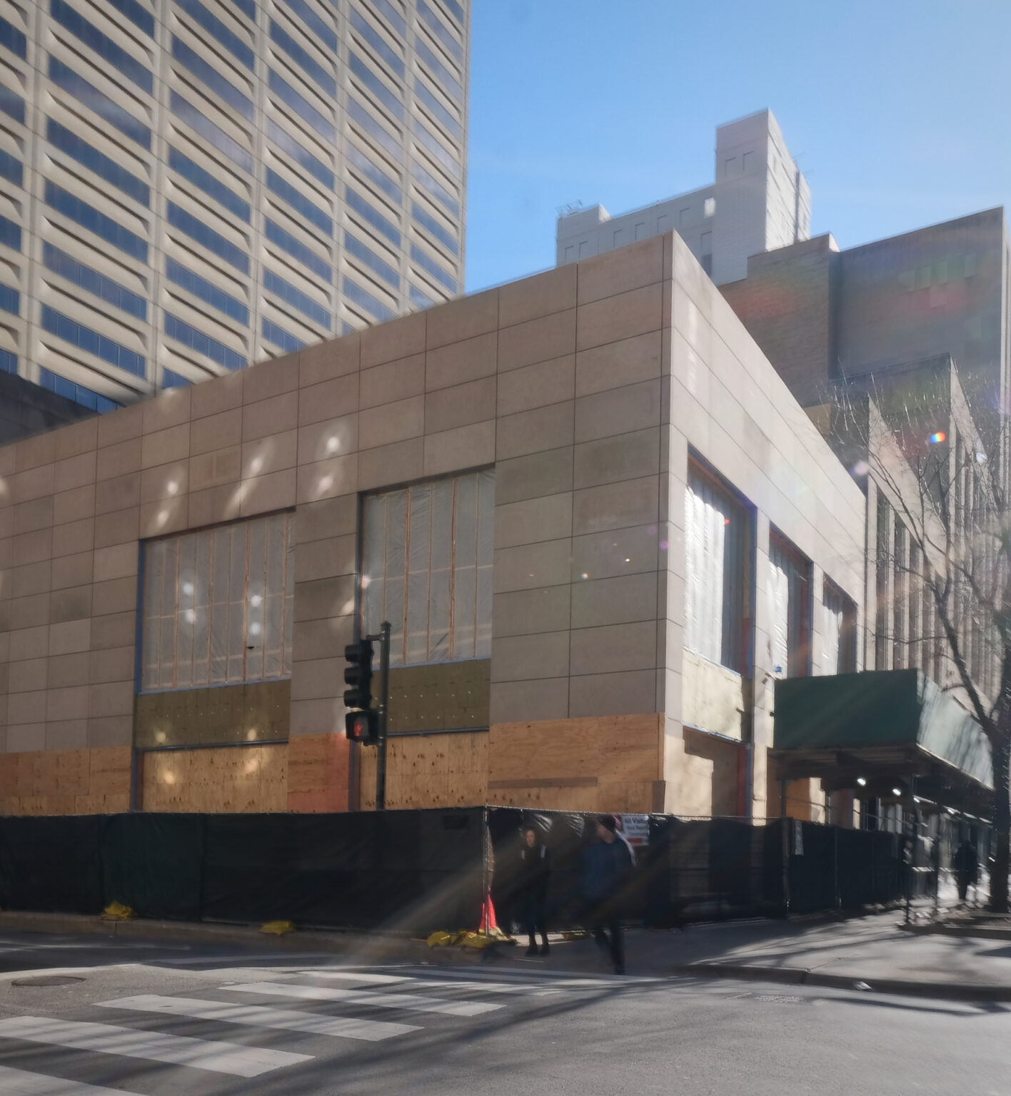 Facade Takes Shape for Renovated Retail Building at 679 N Michigan