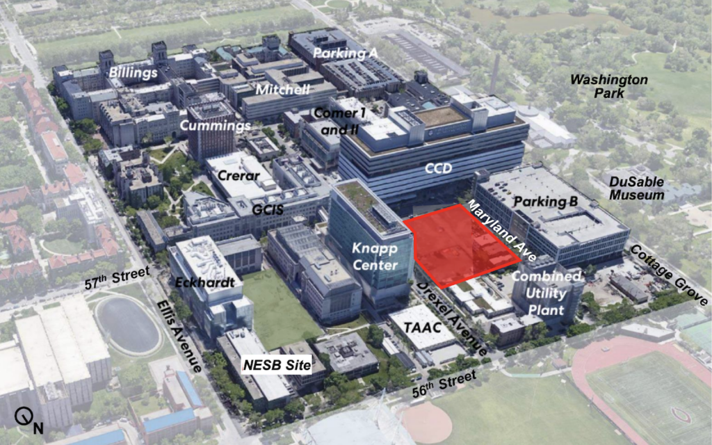 Site plan for the new University of Chicago Cancer Center, by CannonDesign